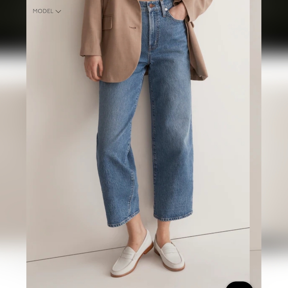 Sold! Madewell The Perfect Vintage Wide Leg Crop Jean in Cresslow Wash